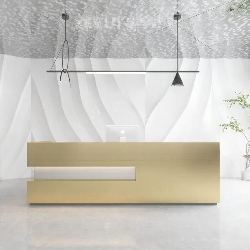 Stainless steel company front desk, reception desk, clothing store, barbershop, cashier