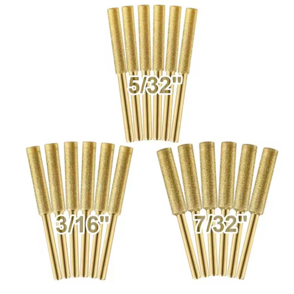

9pcs Grinding Head 4.0/4.8/5.5mm Coated Emery Electric Saw Ener Grinding Heads Grinder Chain Saw Drill Carving Polishing Tools