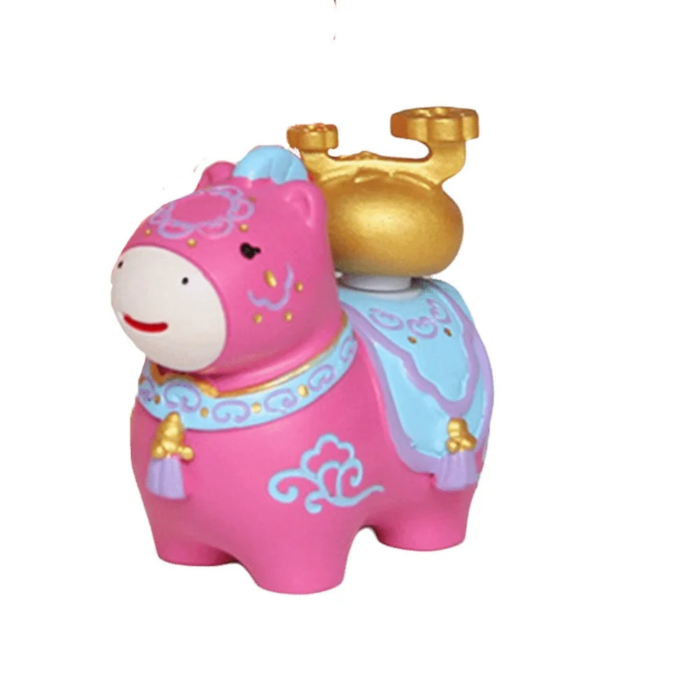 

Cartoon Zodiac Horse Ornaments Handcrafted Year of The Horse Resin Cartoon Horse Statue Rotatable Horse Mascot