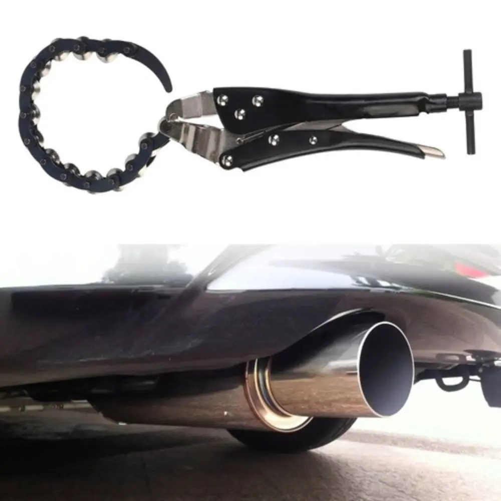 

Rolling Exhaust Pipe Cutter Chain Lock-Grip Heavy Duty Tailpipe Cutter Carbon Steel Locking Grip Chain Pipe Cutter