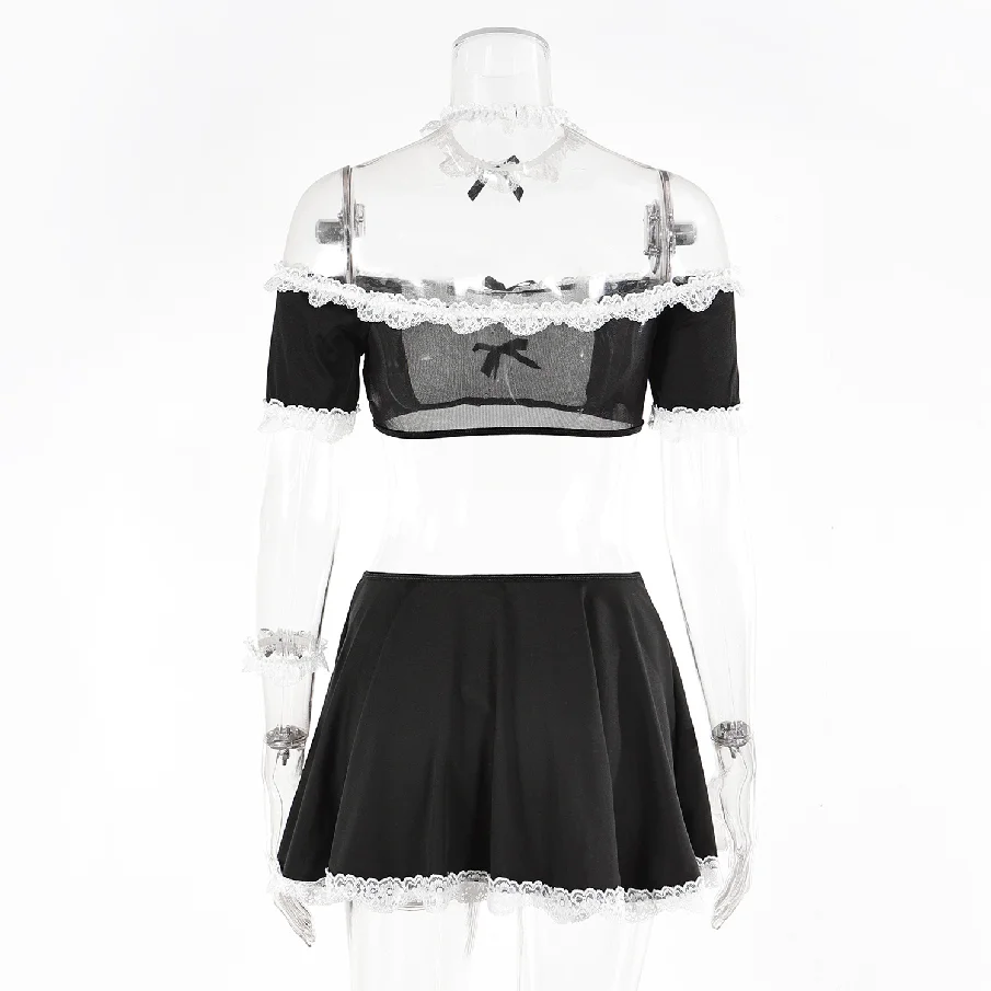 Sexy plus Size Maid Costume Sweet Role Play Suit Tutu Skirt Hot Sale Adult Women's Cosplay Party Wear