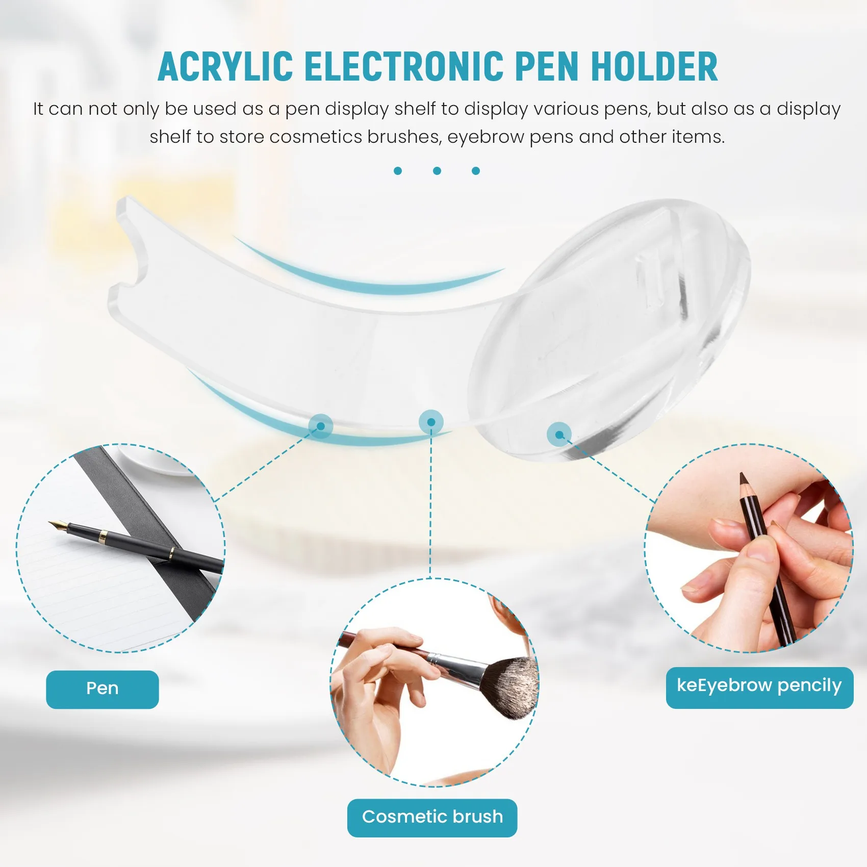 2 Pcs Acrylic Electronic Pen Holder Pen Display Stand Pencil Display Holder Fountain Pen Ballpoint Pen Display Rack-N35R