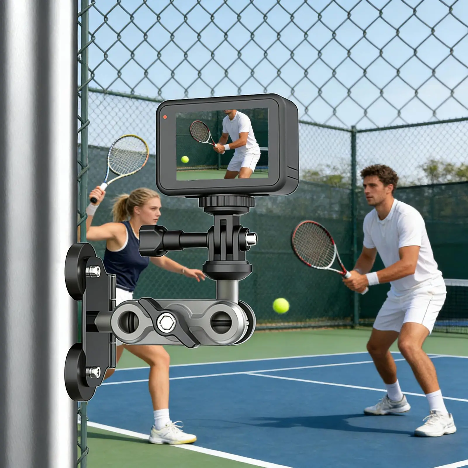 

Phone Mount For Fence Adjustable Magnetic Smartphone Bracket Fence Post Tennis Camera Bracket For Women Men Teens Adults