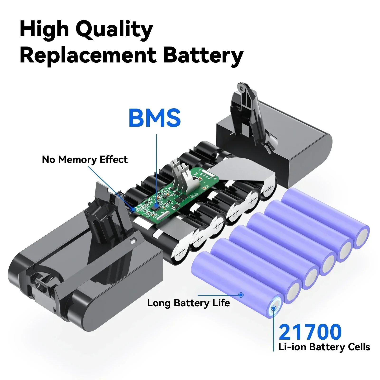 New V6 21.6V 8.0Ah Li-ion Battery for Dyson V6 Battery DC58 DC59 DC61 DC62 Vacuum Cleaner SV09 SV07 SV03 SV04 SV06 SV05