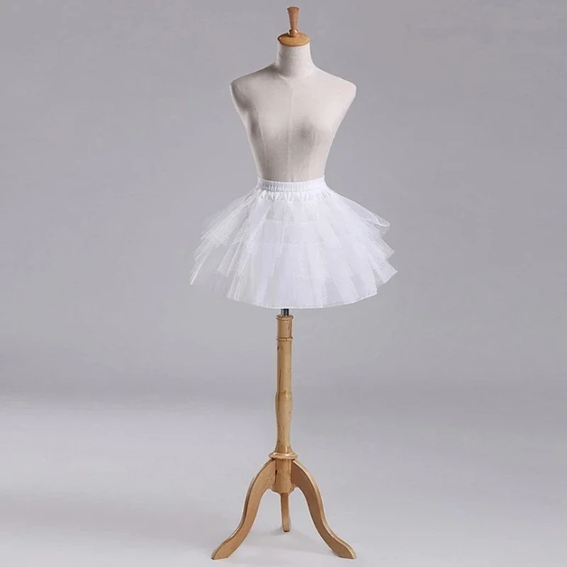 

White Women Vintage Multi-layer Pleated Petticoat Ballet Bubble Short Tutu Skirt