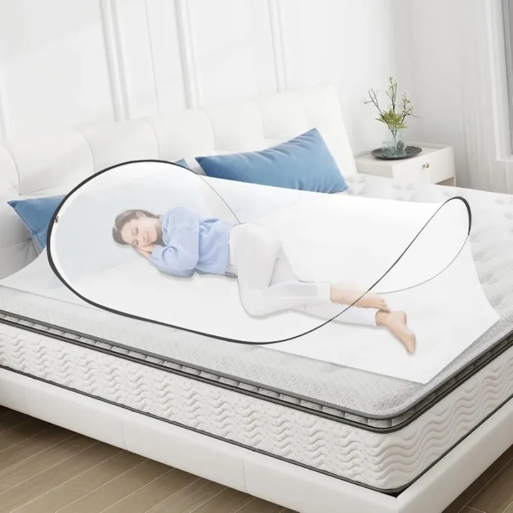 

Складная портативная москитная сетка для односпальной кровати, простая установка, без подвесов, с плотной сеткой, выдвижная.