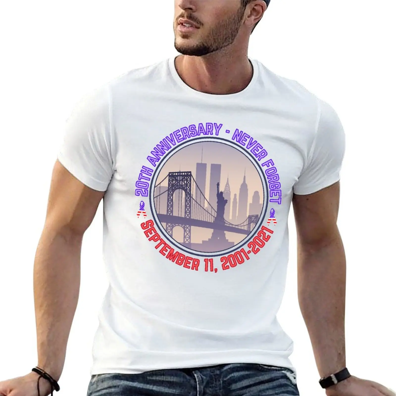 20th anniversary of the September 11th attacks T-Shirt man t shirt summer graphic t shirts for man T-Shirt