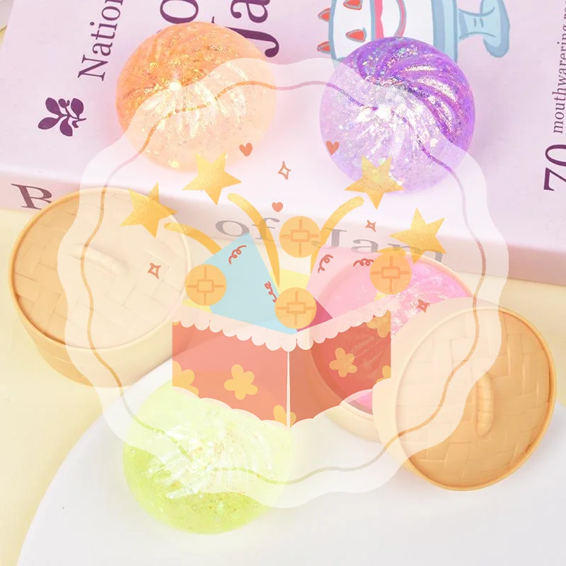 

Сенсорный антистресс-мялка-шарик Glitter Dumpling для детей: для концентрации внимания, для класса, офиса, украшение стола
