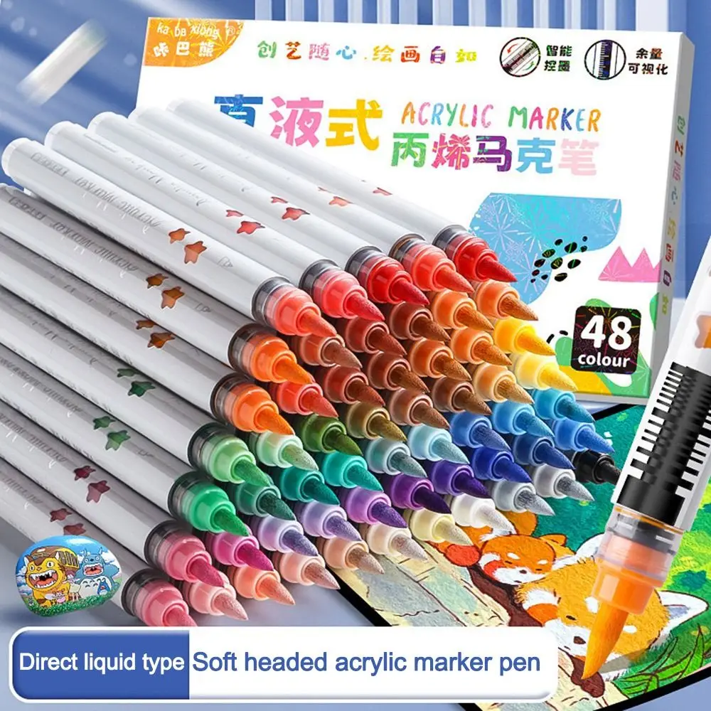 12/24/36/48Colors Children Acrylic Pen Stationery Waterproof Drawing Painting Pen Paint Permanent Direct Liquid