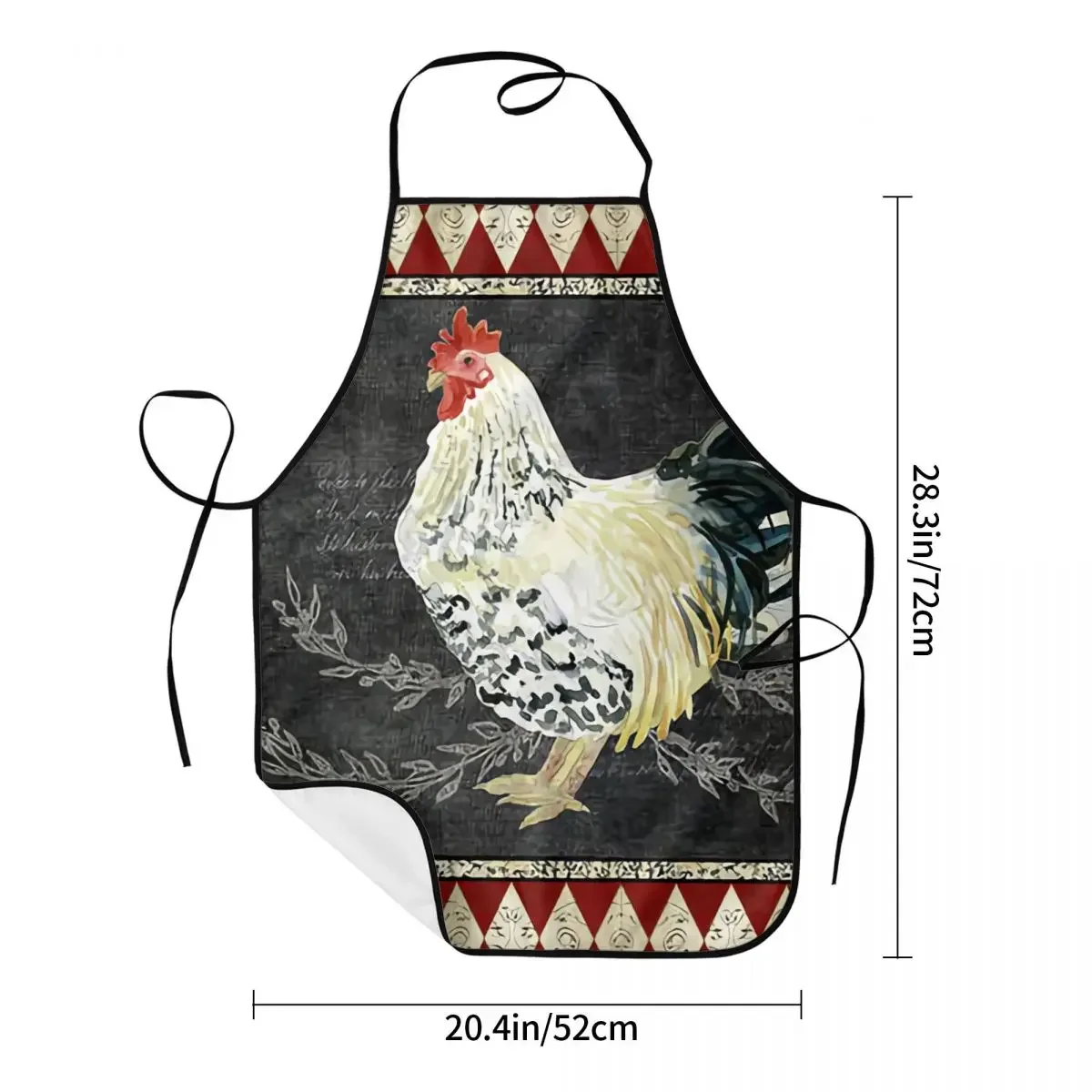 Funny Vintage Poultry Rooster Bib Aprons Men Women Unisex Kitchen Chef Farm Chicken Tablier Cuisine for Cooking Baking Painting