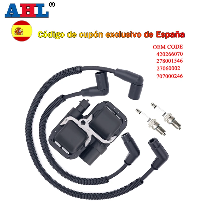 AHL-tapa de cable de bujía de bobina de encendido de motocicleta, para Can-Am Bombardier TRAXTER 500 Commander 800R 278001546 27060002 707000246