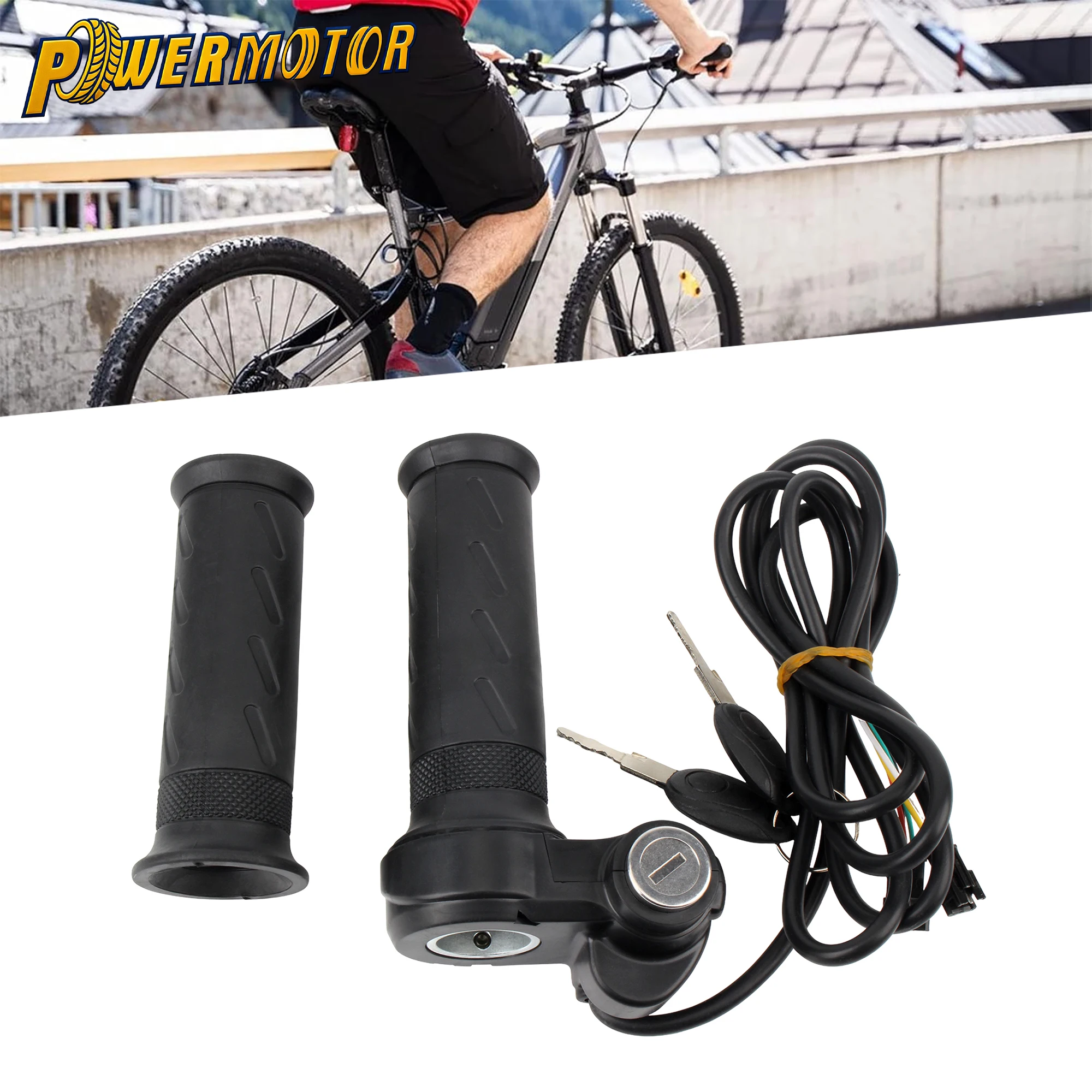

E-Bike Scooter Twist Throttle Grip Waterproof Speed Controller Universal Voltage Speed Regulating Handle Replacement Parts