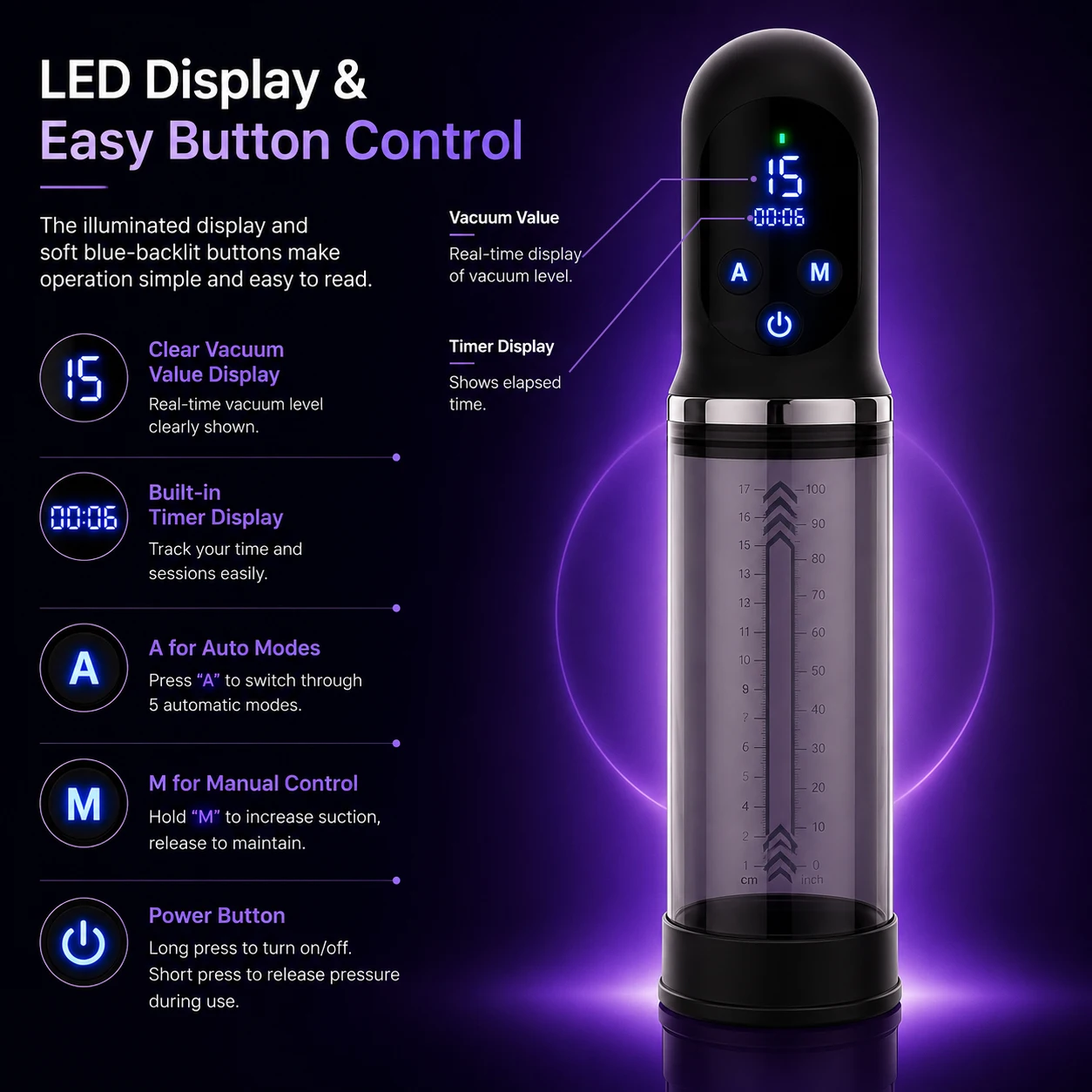 Male Masturbator Portable Penis Pump Pocket Pussy Intelligent Vacuum Penis Trainer 5 Modes Sucking Equipped with 2 Rubber Rings - view 4