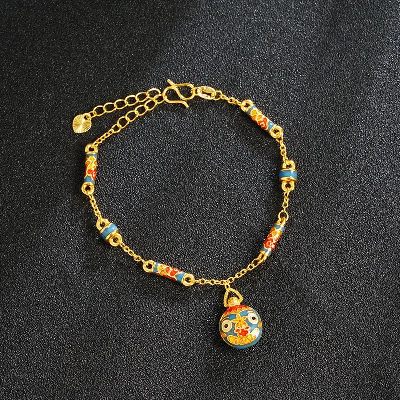 Long-standing gold sand gold swallowing beast fortune gold plated bracelet Chinese Joker jewelry New Year gift