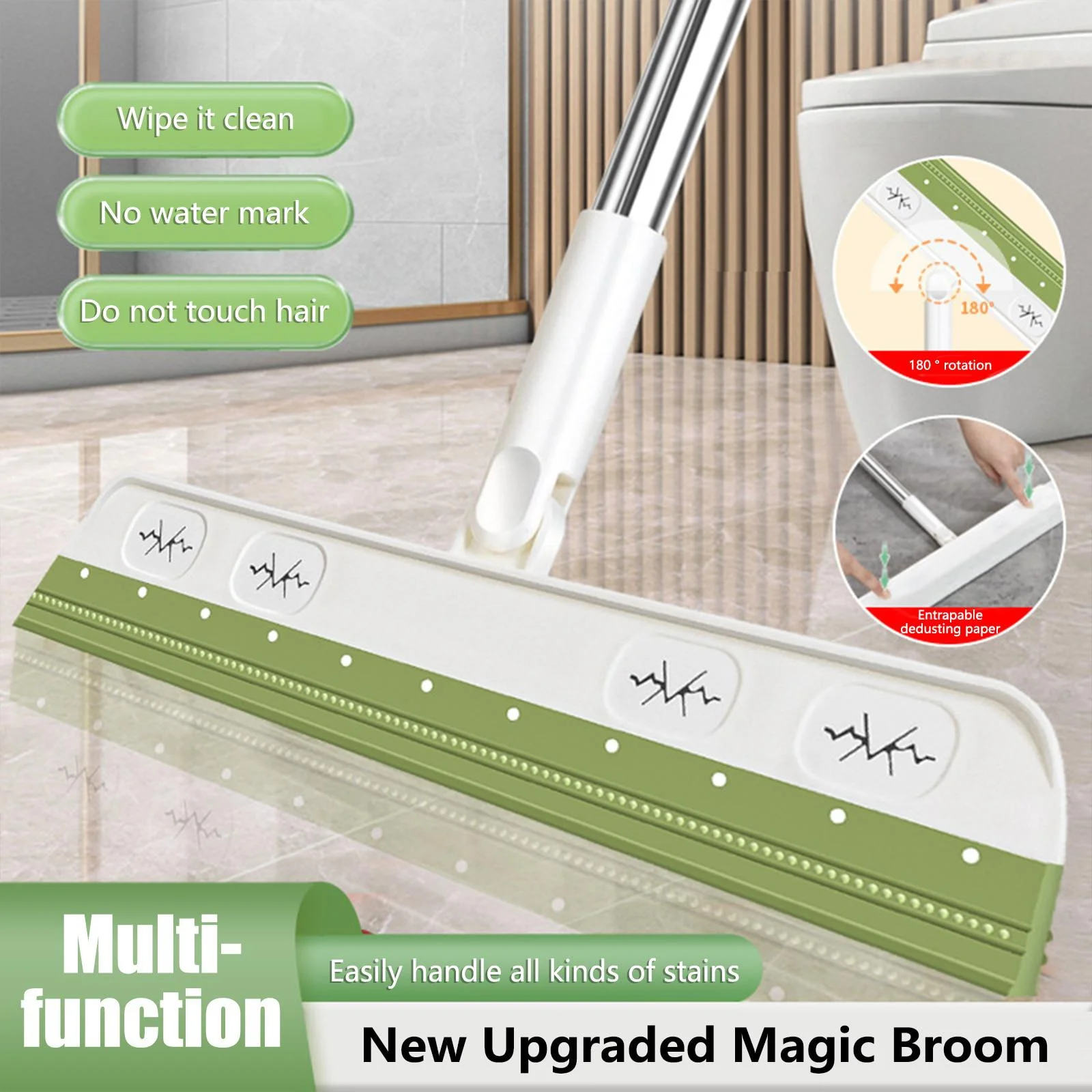 New Magic Silicone Broom Lengthen Floor Cleaning Squeegee Pet Hair Dust Brooms Bathroom Floor Wiper Household Cleaning Tools