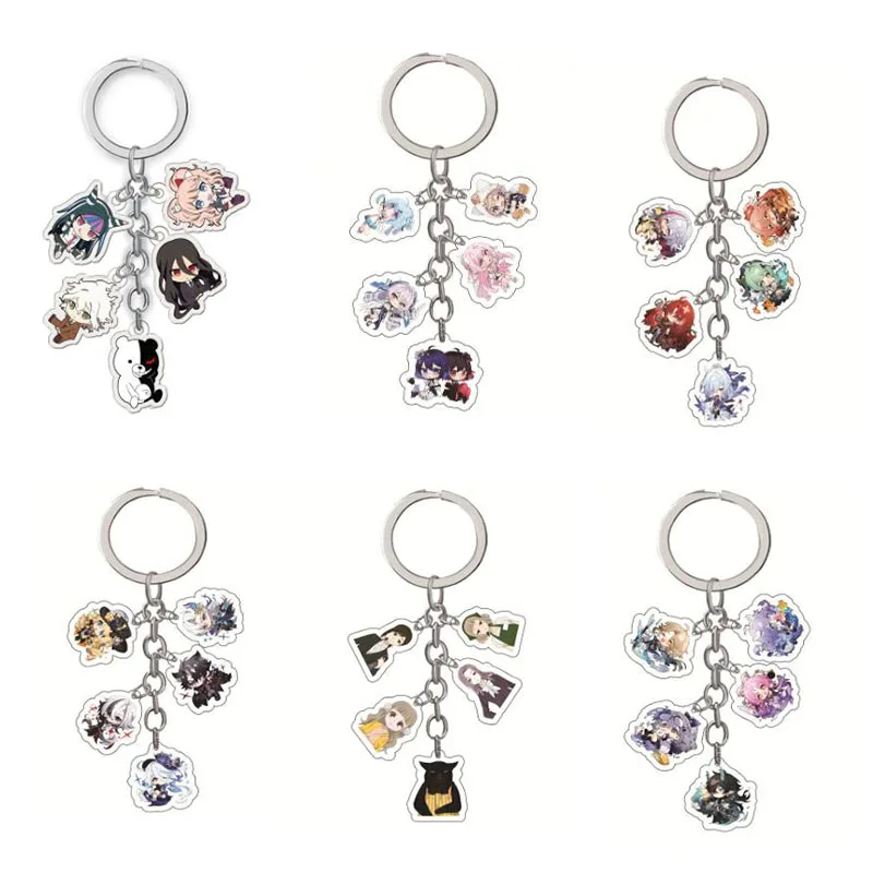 Anime Danganronpa Acrylic Keychain Cosplay Cartoon Multi-Pendant Figure Key Holder For Kids Birthday Gifts Fashion Accessories