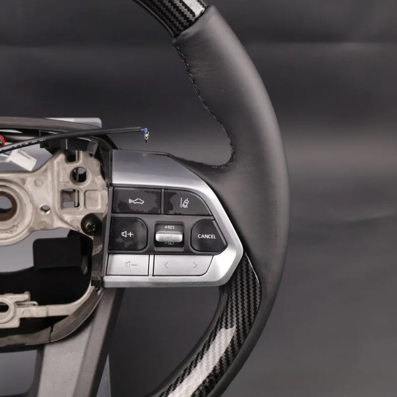 For Toyota models, universal modified steering wheel, carbon fiber pattern genuine leather multifunctional