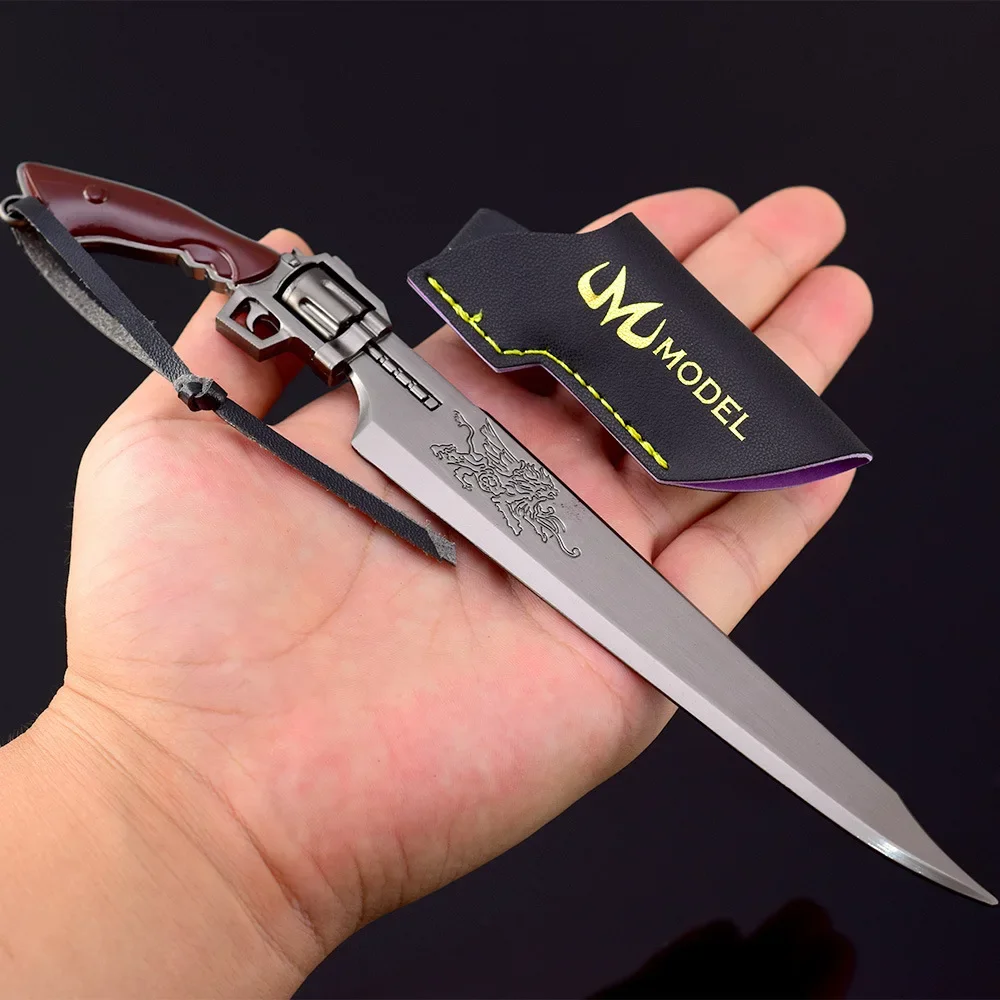 LLavero de Metal de espada de GunBlade para niños, Arma de juego de fantasía, modelo de Metal, cuchillo de mariposa, máquina periférica, estilo Elite, juguetes de regalo, 22cm