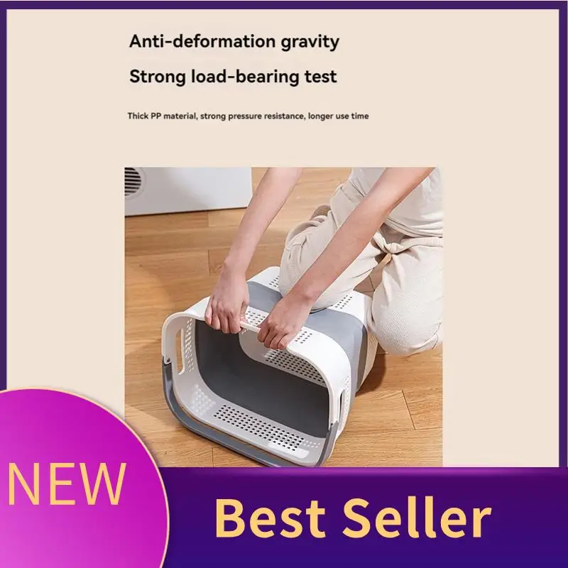 

ABLU-Fold Laundry Basket,Foldable Laundry Basket Plastic With Handles, Up Storage Container/Organizer/Hamper