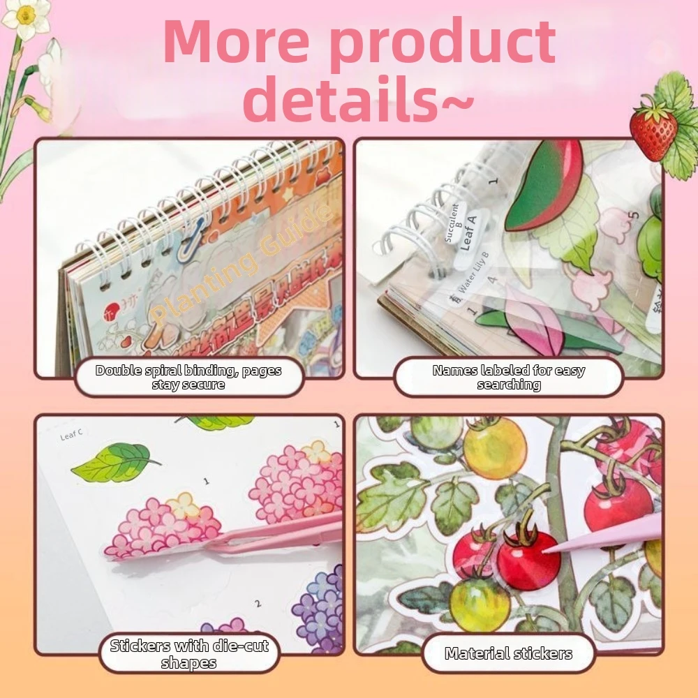 Gardening Theme 3D Stacking Stickers PET Creative Pocket Sticker Book 10 Scenes 25 Sheets Mini Landscape Sticker for Boys Girls