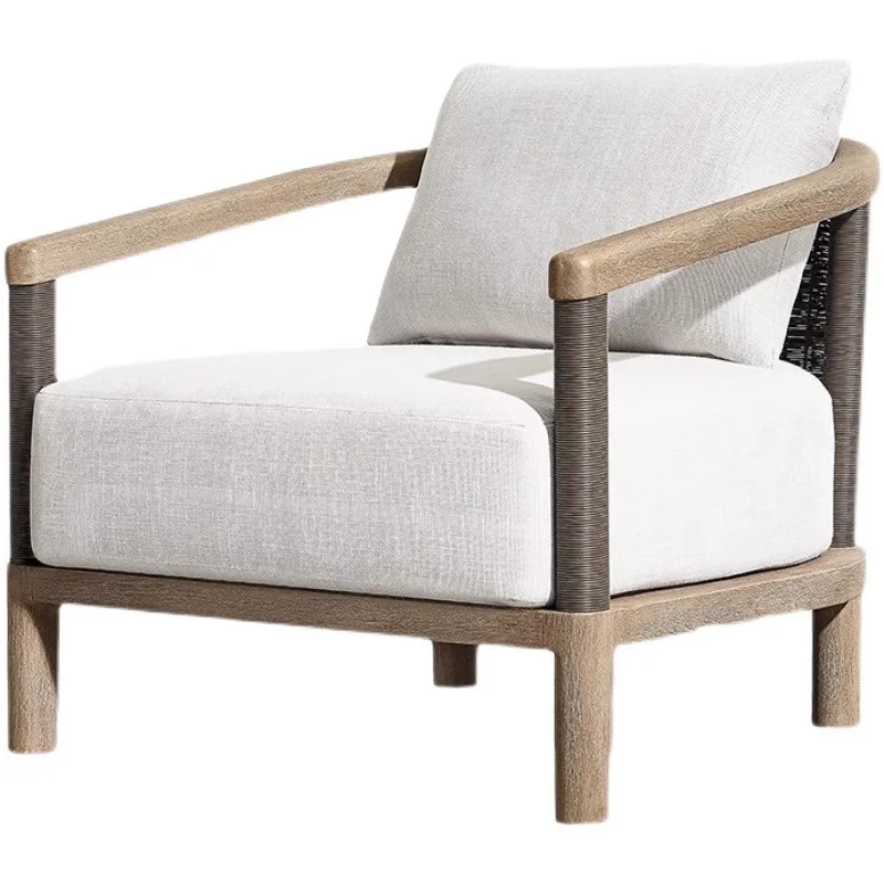 

Rope leisure courtyard garden terrace waterproof and sunscreen outdoor solid wood sofa seat combination