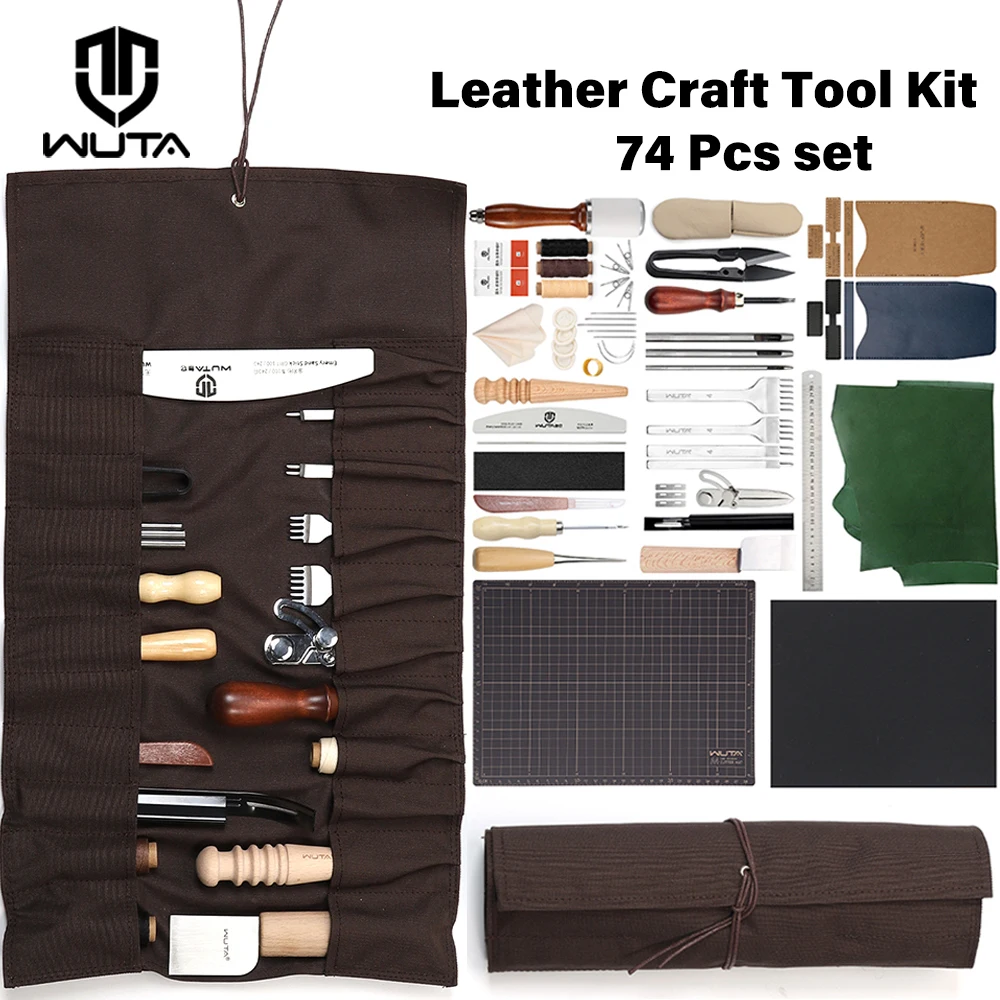 Beginner Leatherwork Kit - WUTA طقم أدوات جلد 74 قطعة