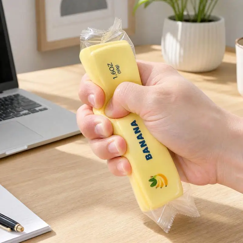 Soft Slow Rebound Cheese Stick Realistic Silicone Squeeze Stress Relief Gadget Desk Office Accessory Funny Anti-Anxiety Gift