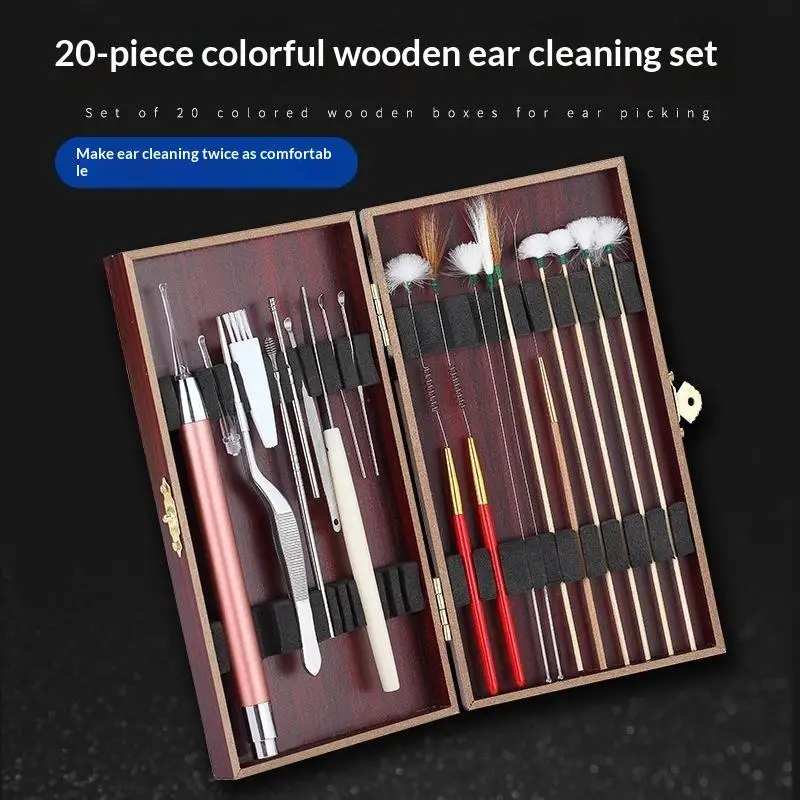 20PCS Professional Ear Picking Tool Set Soft Goose Feather Stick Ear Scoop for Whole Family Ear Health Care