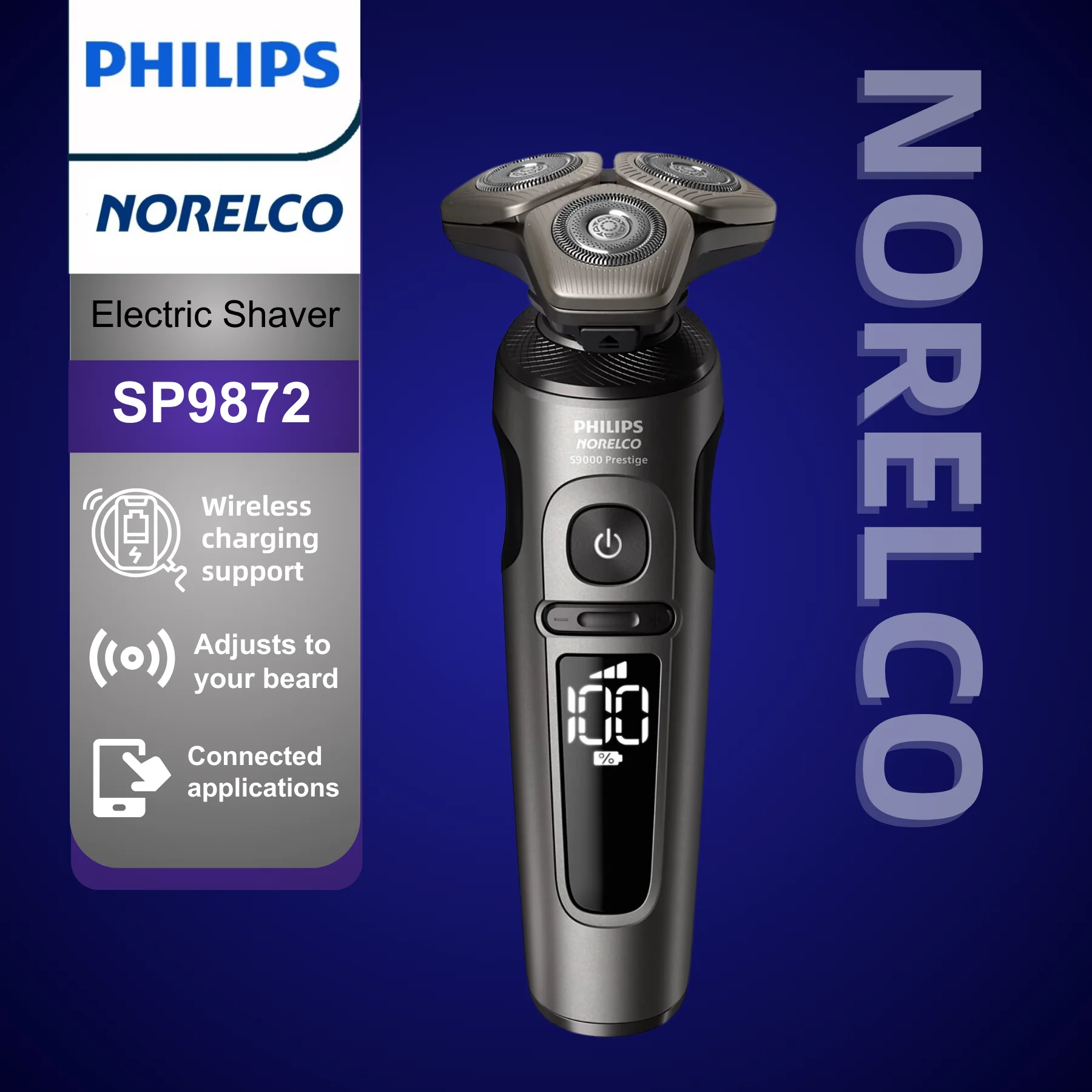 

Philips Norelco Shaver SP9872 Wet & Dry Electric Rotation Shaver