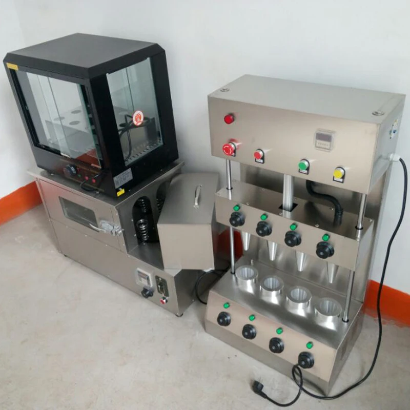 Factory Price One Set With Pizza Cone Maker Oven Display with 4 Moulds 220V 50HZ 110V 60HZ Hot sales