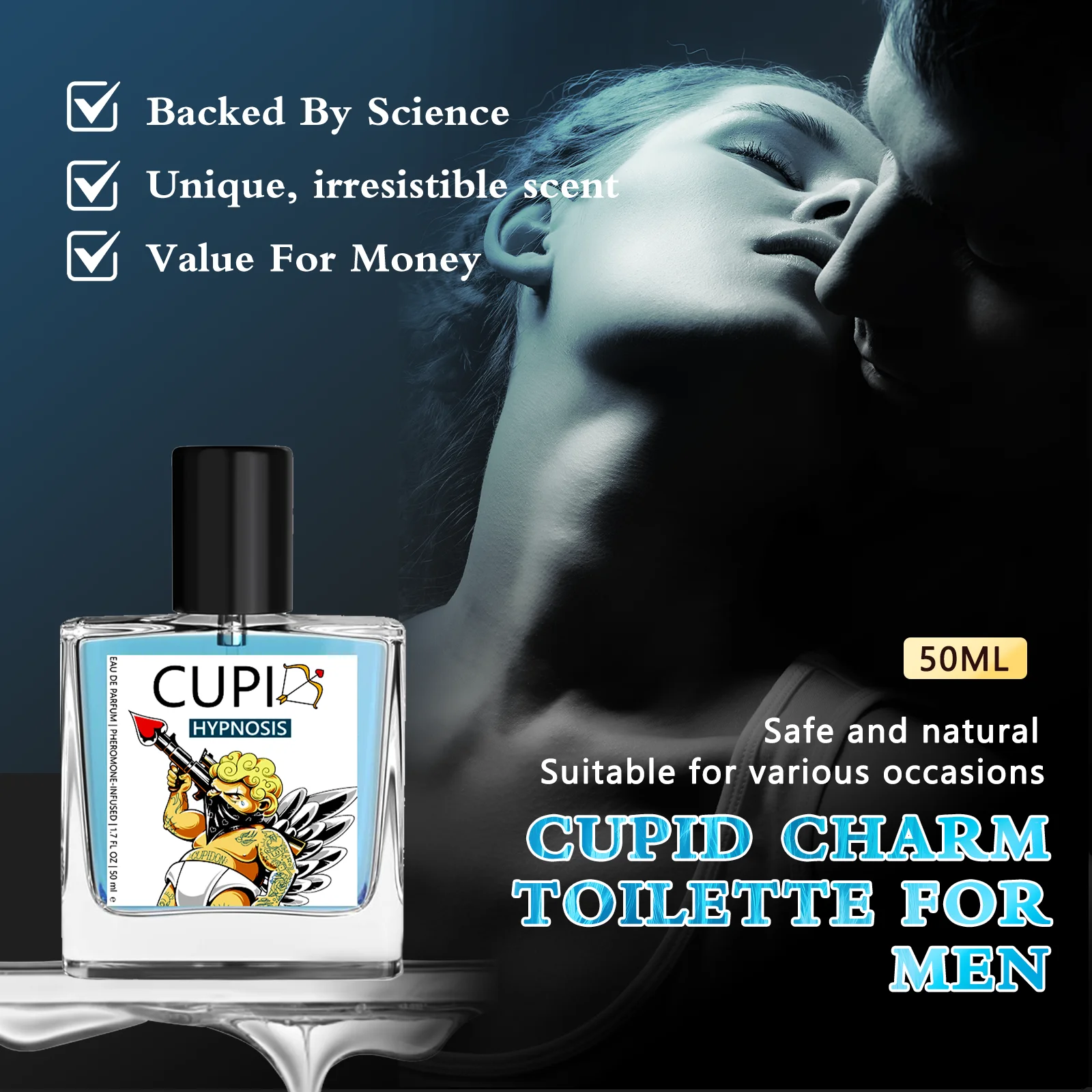 Cupid 50ML Perfume, Fresh, Fragrance Retaining, Odor Removing, Lasting, Niche, Light Fragrance, Dating Atmosphere, Perfume