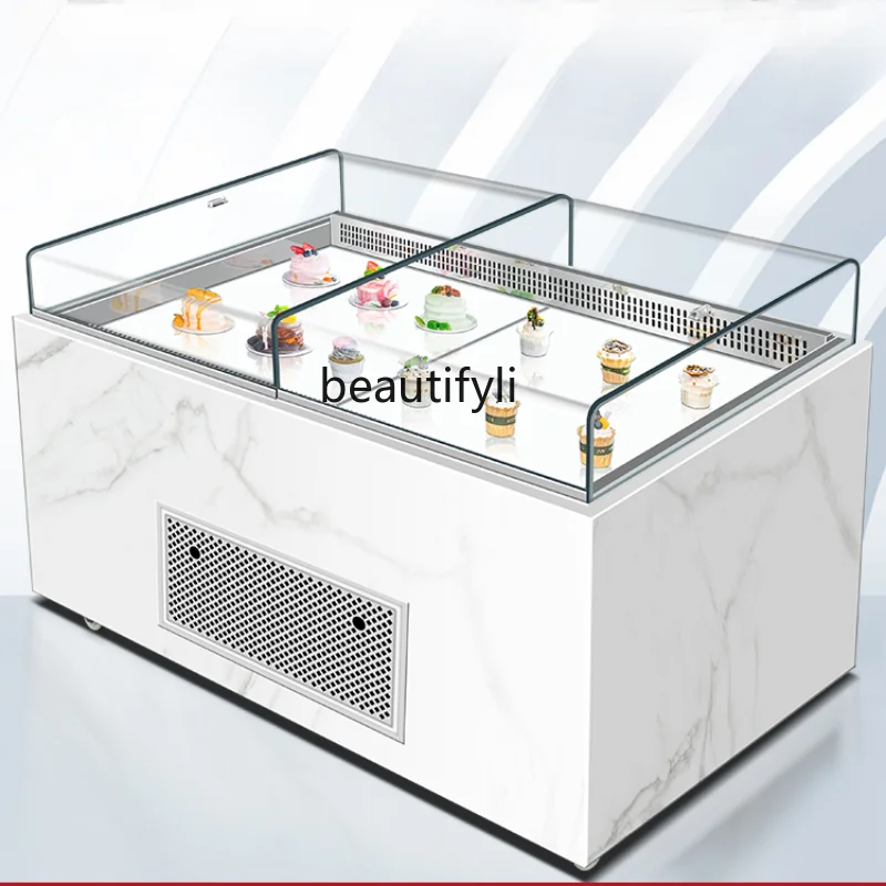 

Open Sandwich Cabinet Slide Type Cake Counter Dessert Display Cabinet Refrigerated Fresh Cabinet