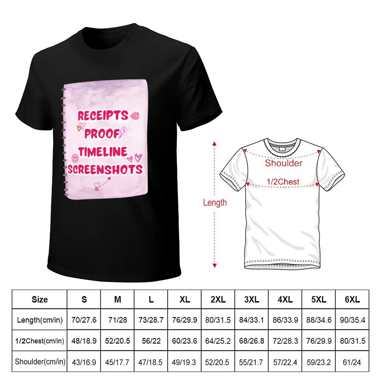 Receipts Proof Timeline Screenshots Sticker / T Shirt T-Shirt Art Pattern Printed Casual Top
