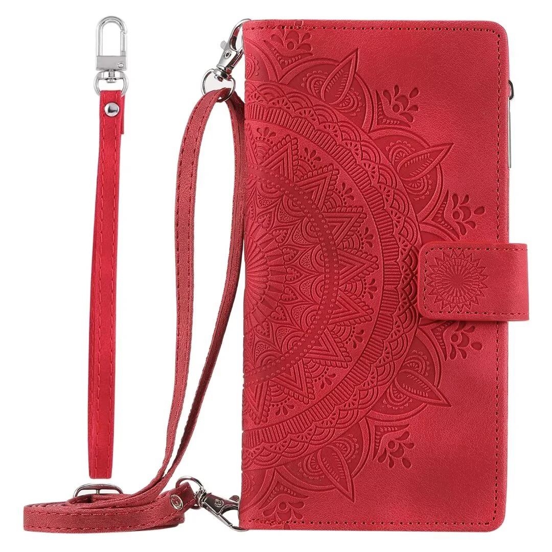 Embossing Phone Case For OPPO A98 A78 A58X A17 A17K A1 A1X 4G 5G Wallet Cases Holster Butterfly Cute With Lanyard Flip Cover