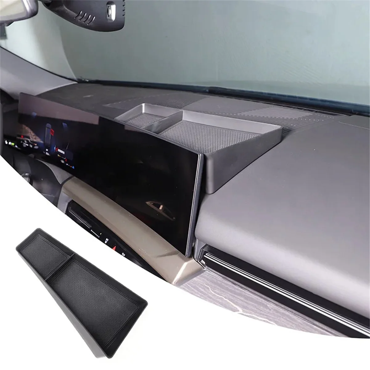 For 5 Series G60 2024 Center Console Dashboard Storage Box Screen Rear Hidden Organizer Tray Interior Accessories