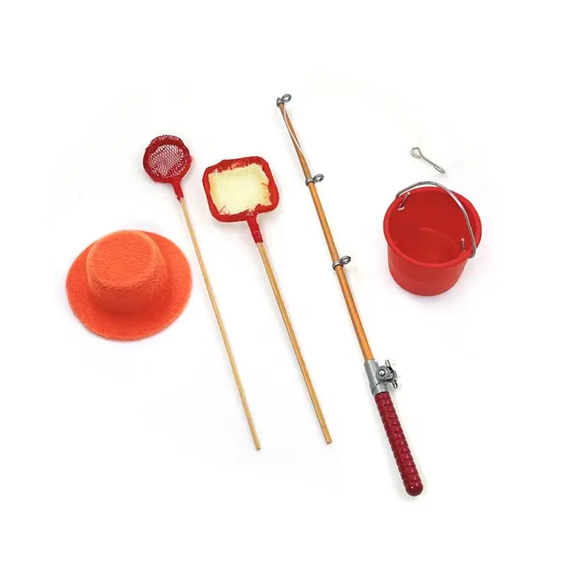 

1/12 кукольный домик, имитация удочки, рыболовная удочка, треммель, сетка, ведро для воды, комплект шляпы, кукольный домик, мини-рыболовные снасти, микро-сцена, орнамент