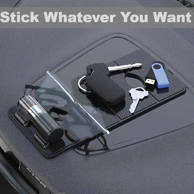 Suporte Multifuncional para Celular no Carro com Base Antiderrapante Reutilizável, Suporte Dobrável para Painel, Acessórios para Carro