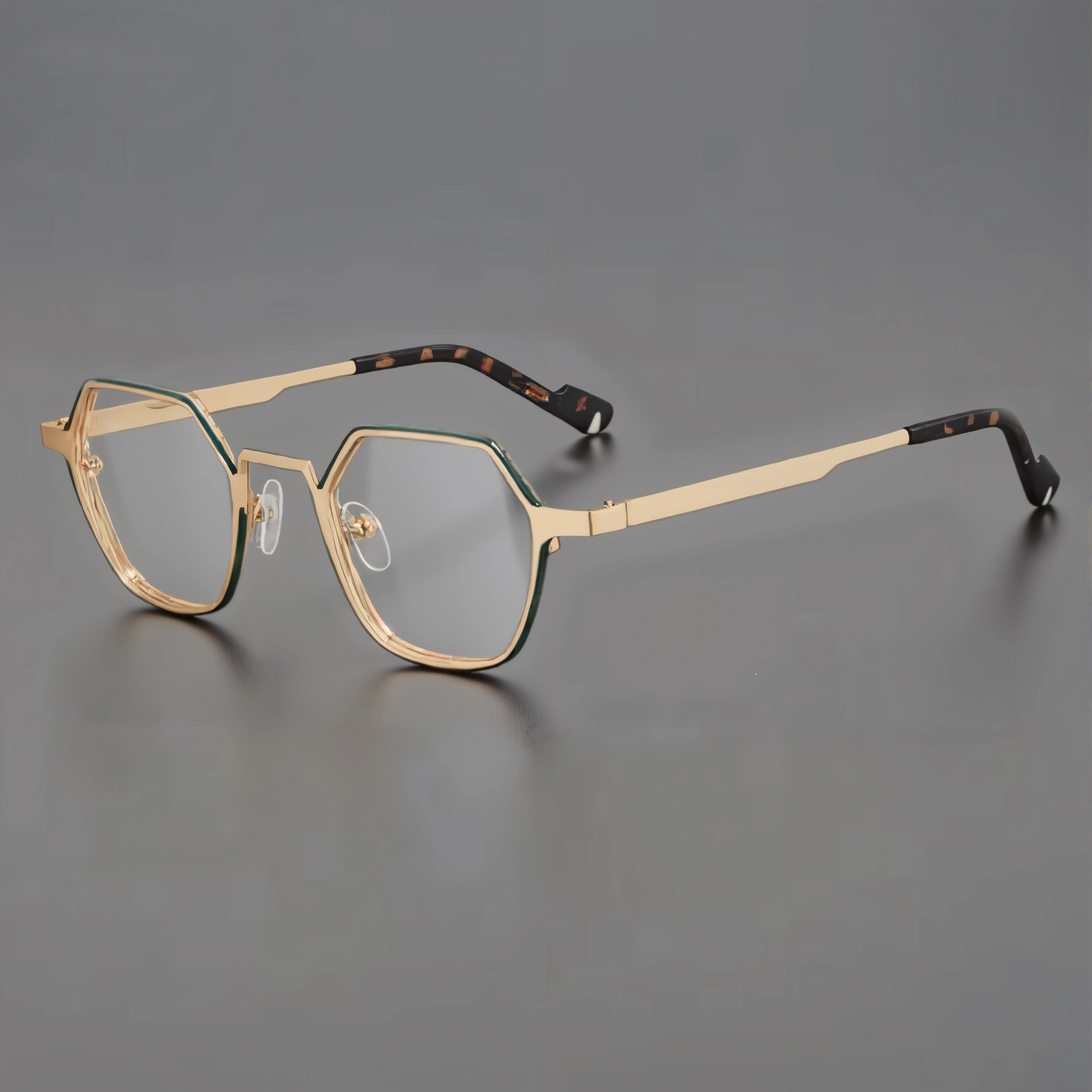 

New Plate Metal Eyeglass Frame Retro Round Luxury Brand Small Frame Hexason Steampunk Sunglasses Women Style Fashion Glasses