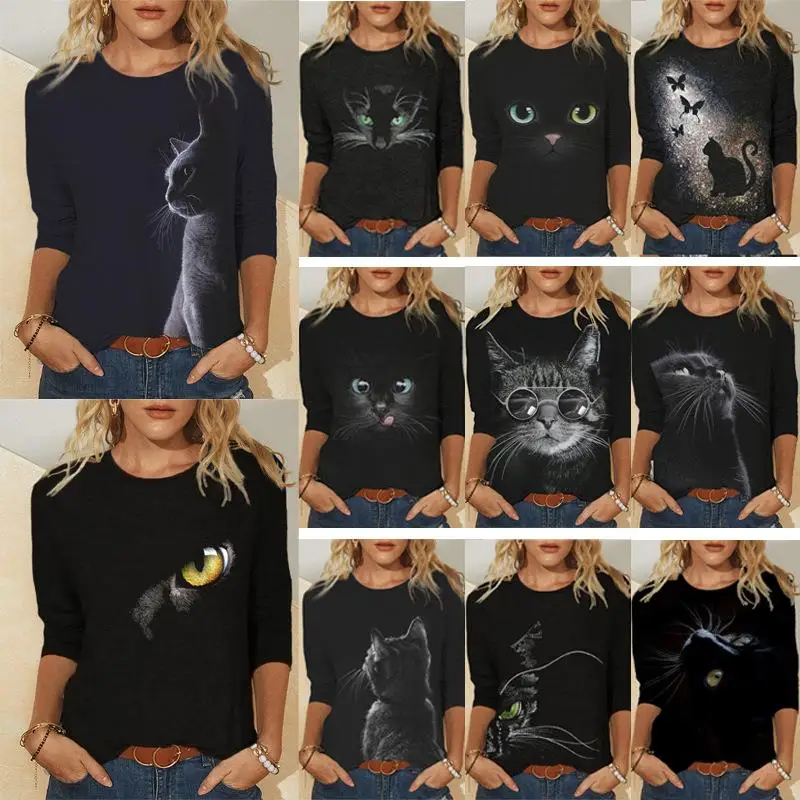 

Женский длинный топ с принтом, повседневная свободная футболка из полиэстера, длинная све, удобная полиэфирная ткань Faion, весна-лето