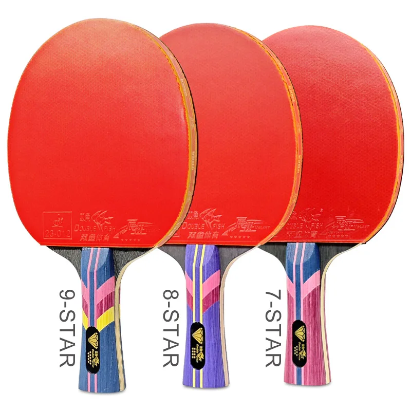 DOUBLE FISH Table Tennis Racket Diamond Series 7 8 9 Star Ping Pong Racket Paddle Bat Volant Pheonix Rubbers & OFF Blade