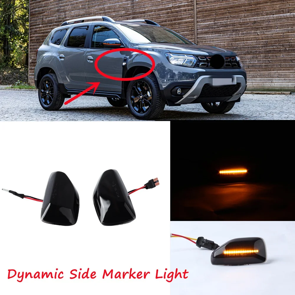 Indicatore di direzione laterale dinamico a LED per auto per Dacia Sandero 2 Logan 2 Duster 2 Renault Stepway