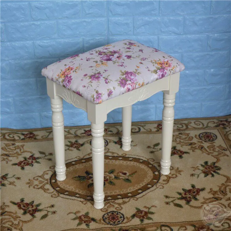 

Qiuhui Fabric Square Makeup Stool Dresser Stool Round Chair Home Piano Stool