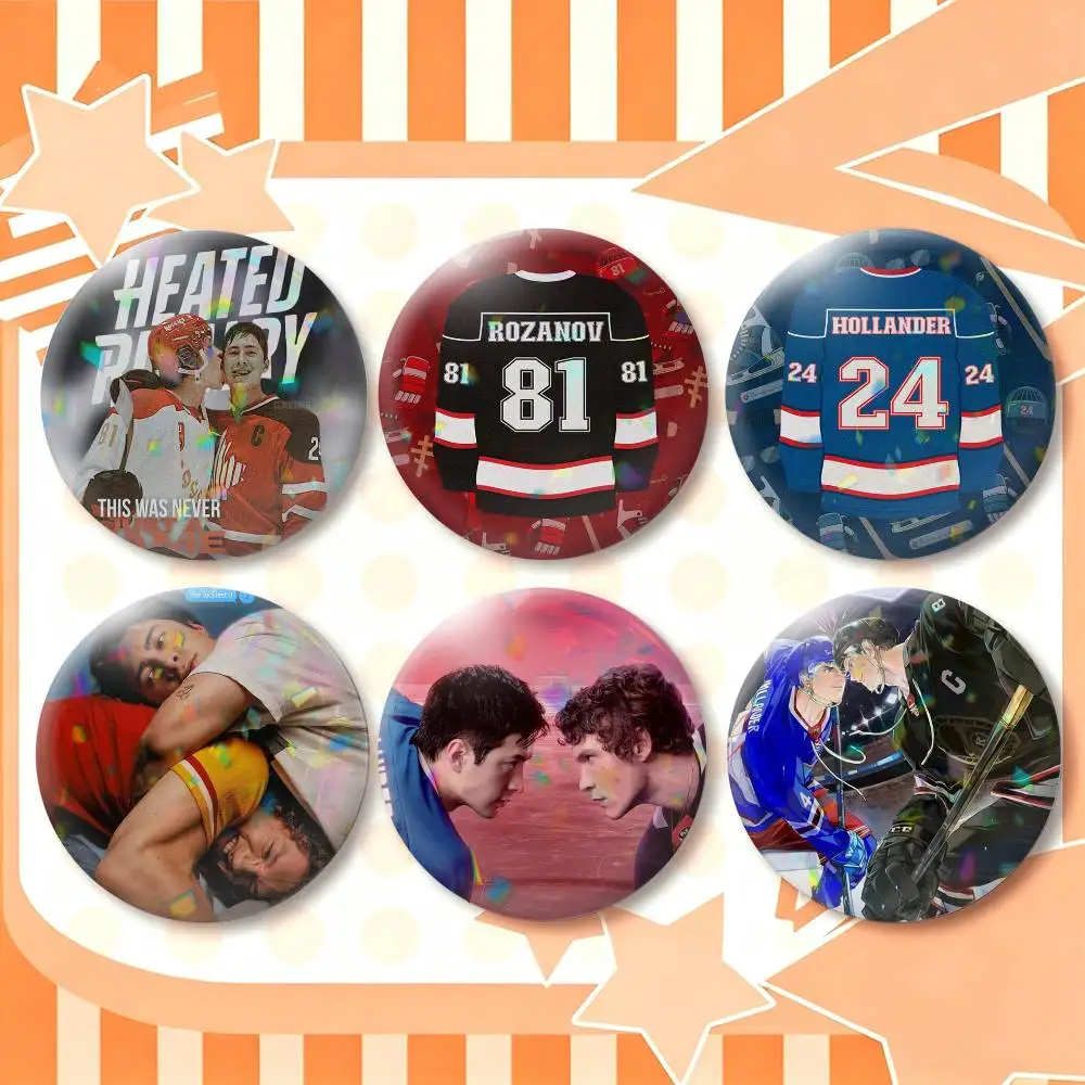 Heated Rivalry S-Shane Hollander I-Ilya Rozanov  25 32 44 58 75mm Badges Personalized Round Brooches Pins Accessory Gift