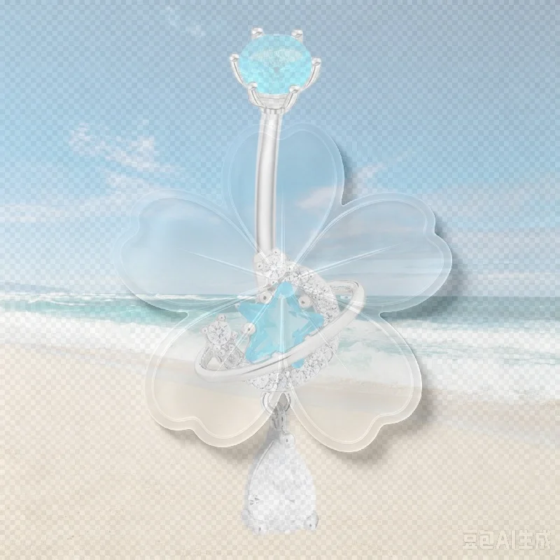 Crystal Dangle Belly Button Ri - Body Jewelry Universe ulasan dan harga