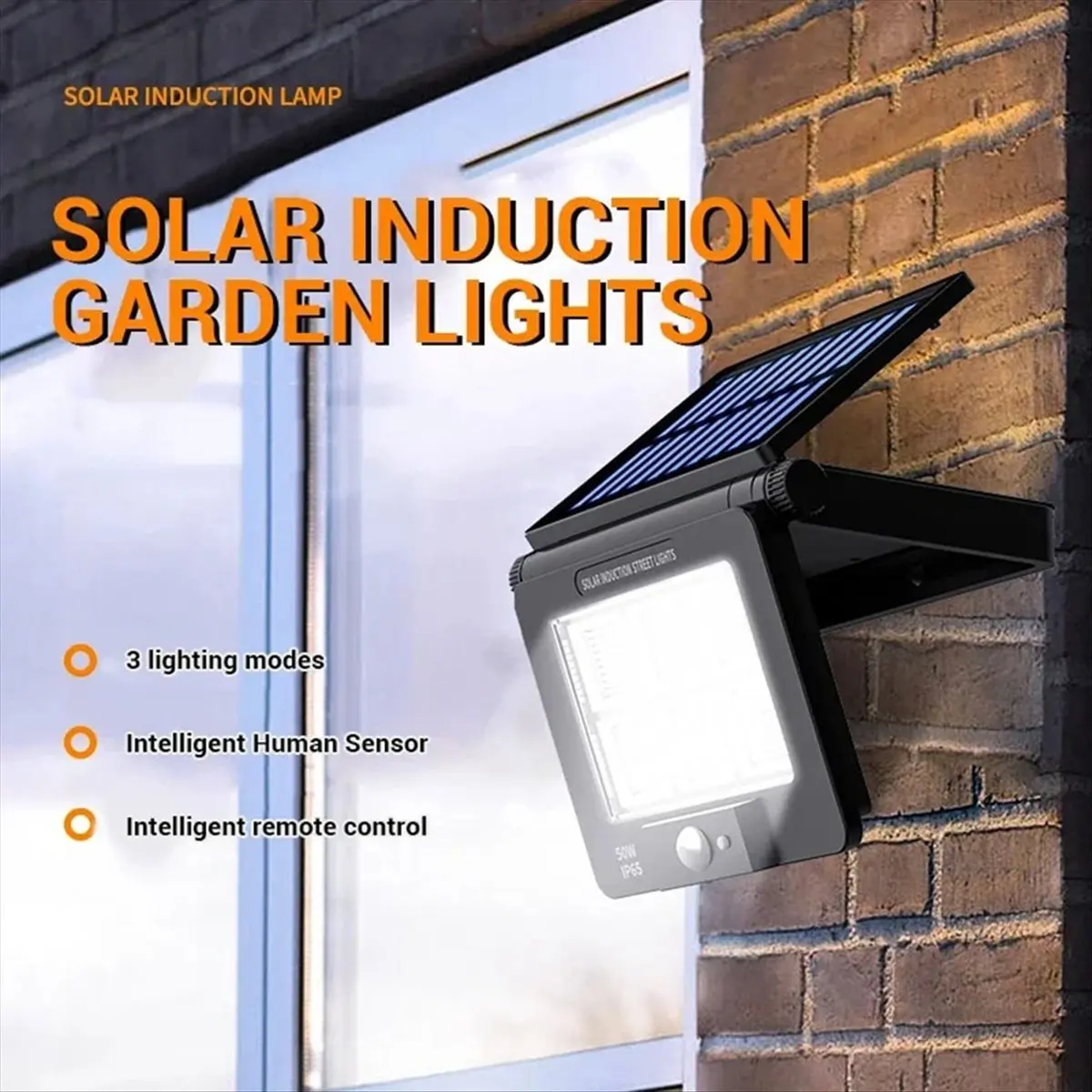 

Солнечный светодиодный светильник BOFF, водонепроницаемый, с датчиком движения, прожектор, с дистанционным управлением, 3 режима, для патио, гаража, заднего двора, солнечная лампа