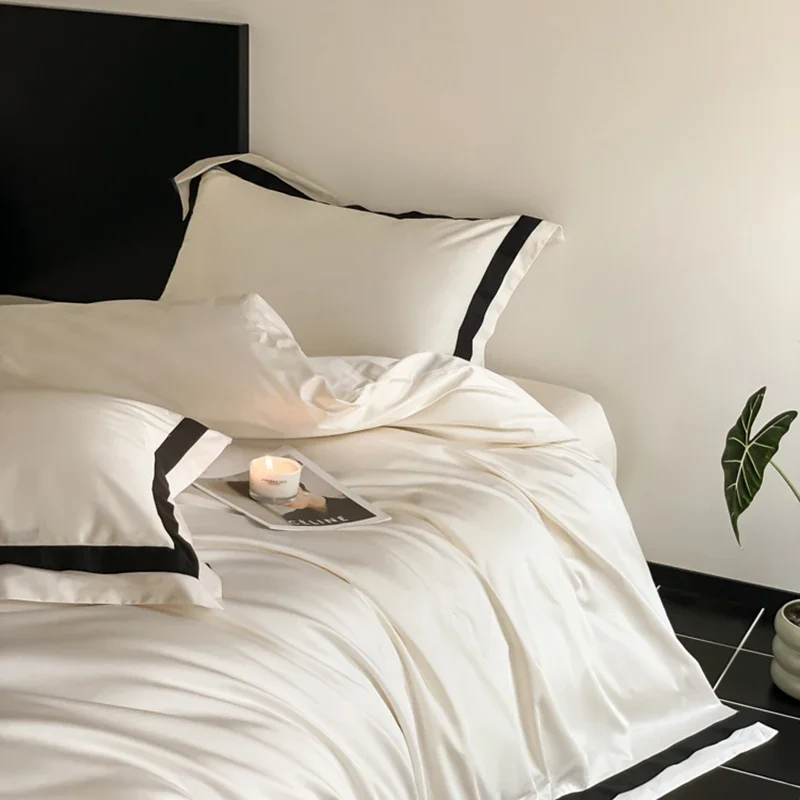 800TC Egyptian Cotton Luxury Solid Color Hotel Style Bedding Set Queen King Size Duvet Cover Flat/Fitted Bed Sheet Pillowcases