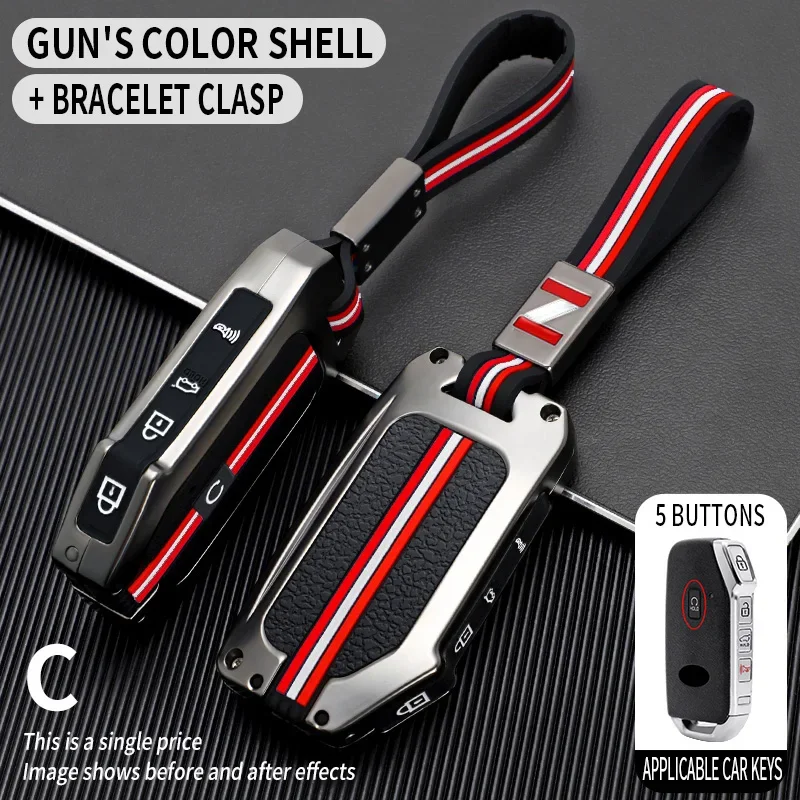 Für Kia K3/K5 DL3/K7/K8 GL3/Sorento MQ4/KA4 Karneval/Sportage NQ5/Niro SG2/Seltos/EV6 Metall Auto Schlüssel Abdeckung Fob Fall Shell