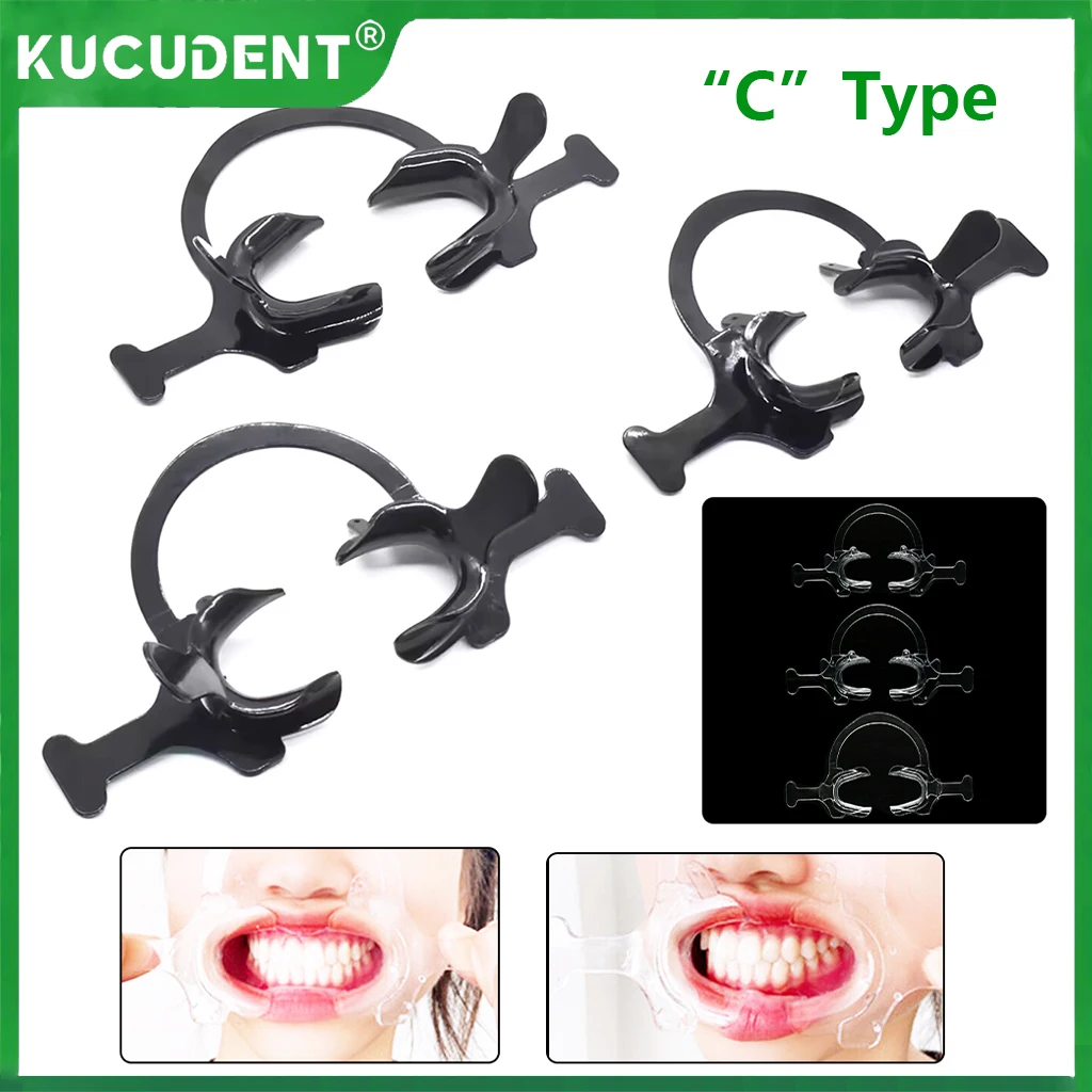 

1 шт. C-образный стоматологический ретрактор для щек и губ, открывалка для рта, прозрачный черный пластик, размеры S, M, L, инструменты для лечения стоматологии