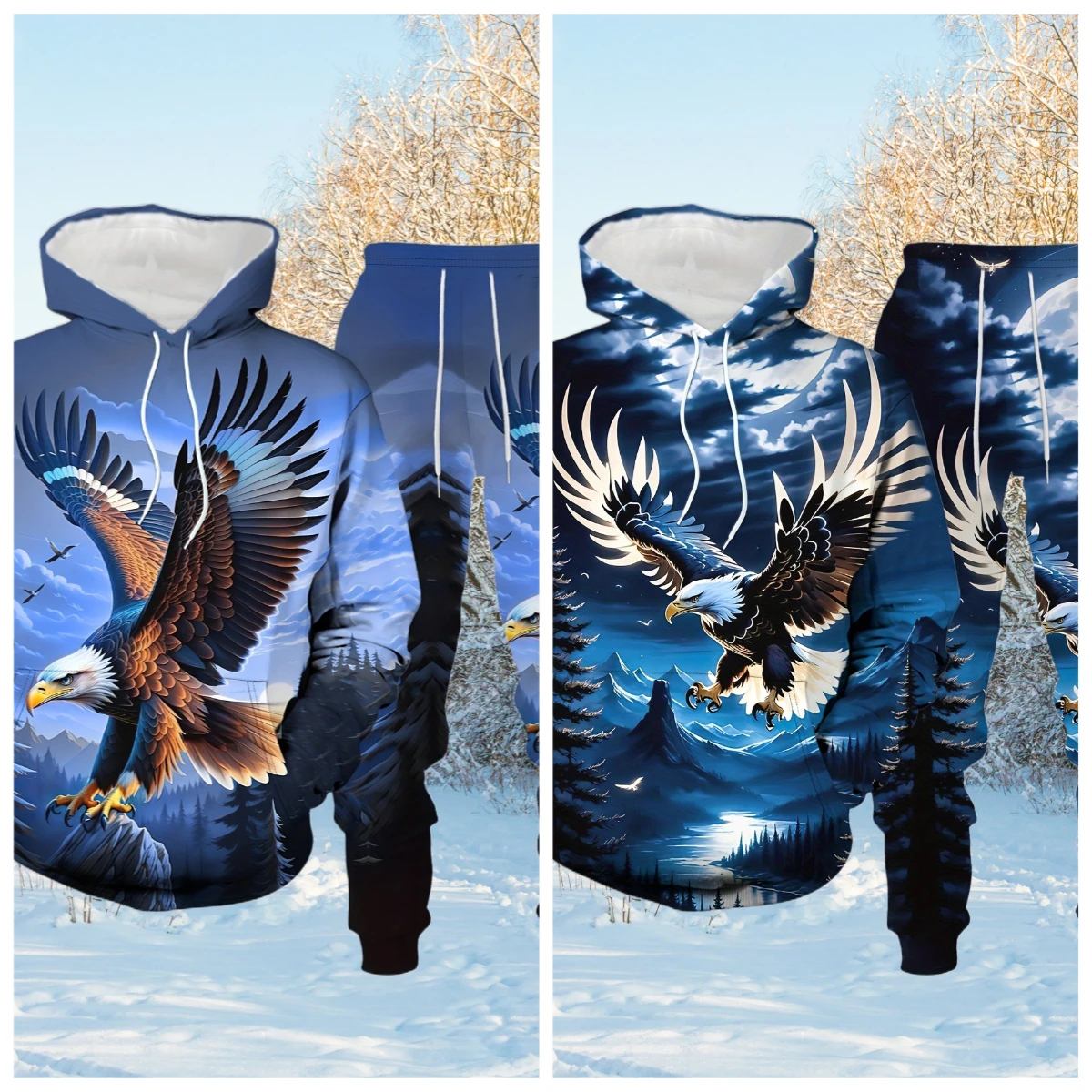 

2025 Winter and Autumn Hot Sale New 3D Printed Sweatpants and Hoodie Set Sportswear Men's Clothing Set Street Sportswear
