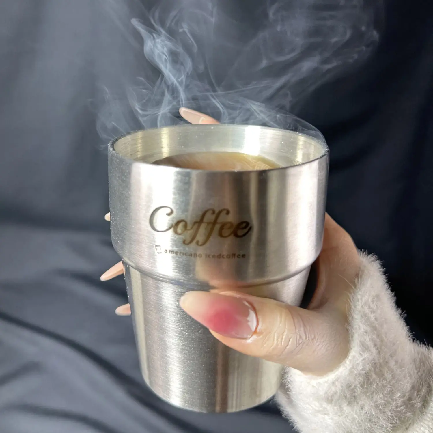 Double-layer Thick-walled 3.5mm Insulated Coffee Cup, Handy Cup for Cold Drinks